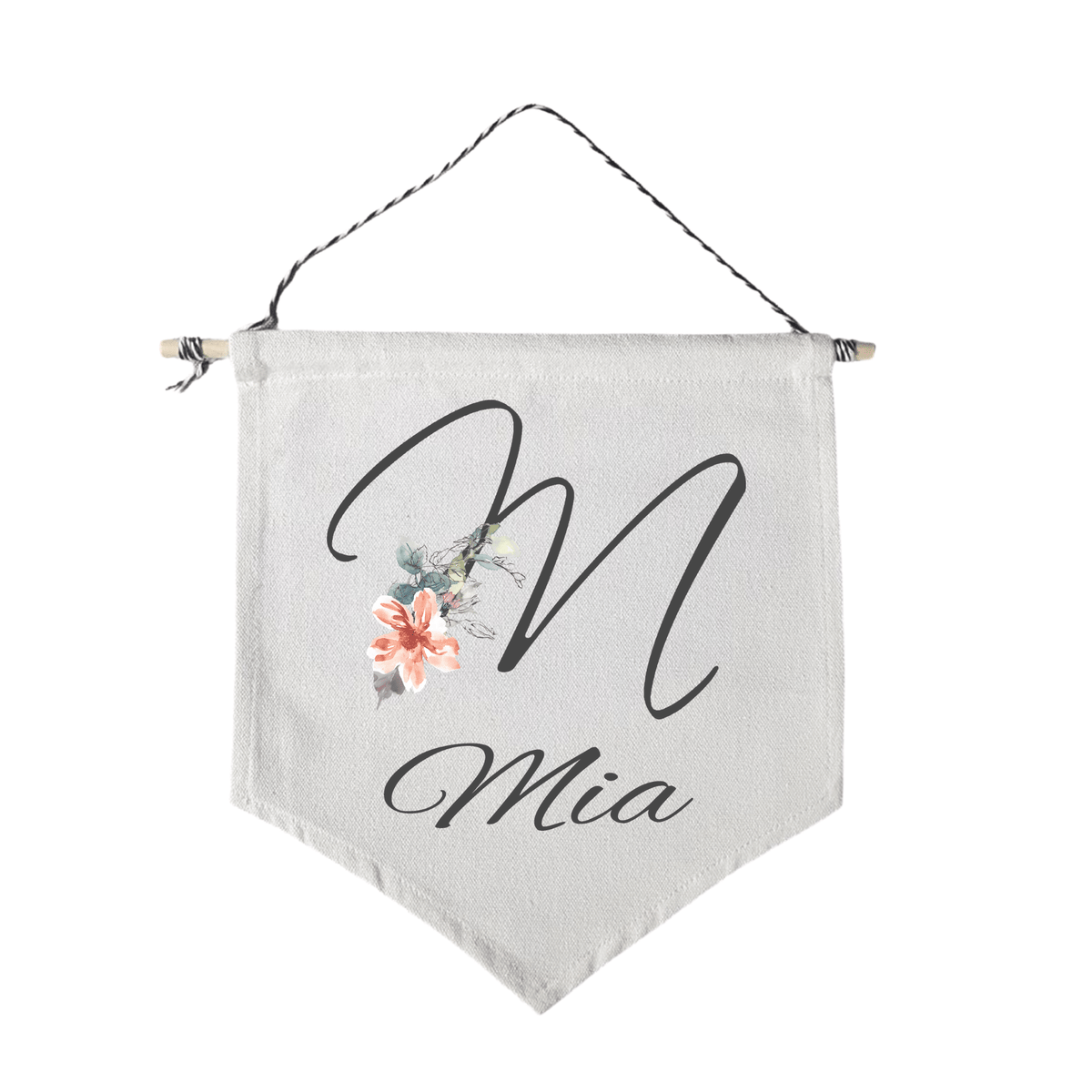 Lil Green Rhino name flag FLORAL LETTER FLAG