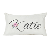 Lil Green Rhino name pillow FLORAL LETTER RECTANGLE PILLOW
