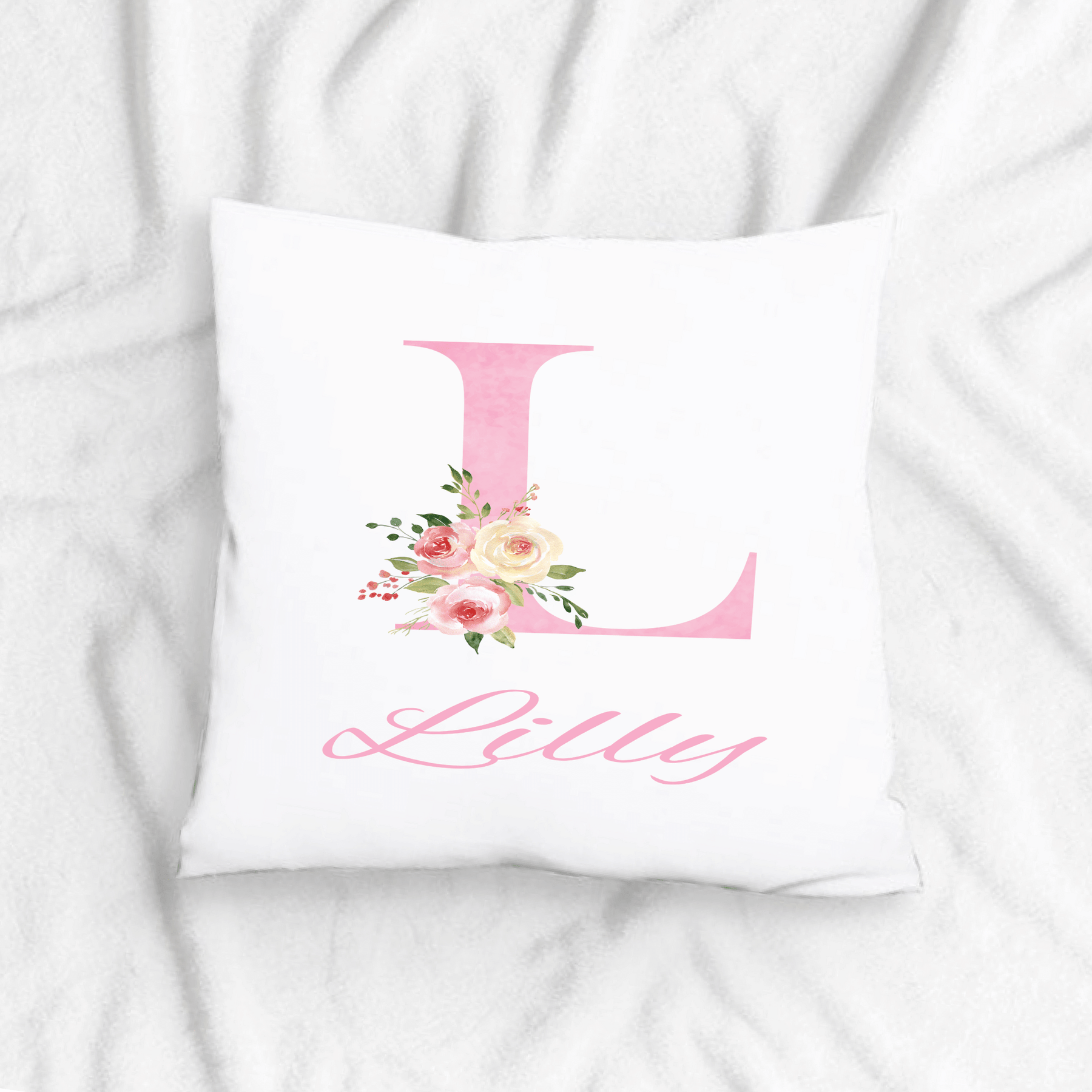 Lil Green Rhino name pillow PINK LETTER PILLOW