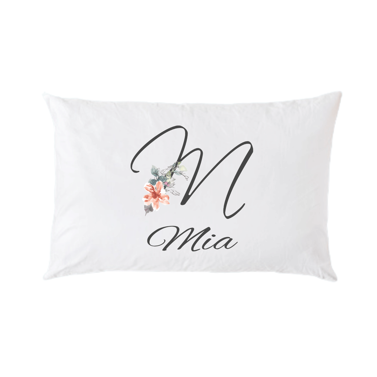 Lil Green Rhino name pillowcase FLORAL LETTER PILLOWCASE