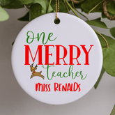 Lil Green Rhino ornament teacher MERRY TEACHER ORNAMENT