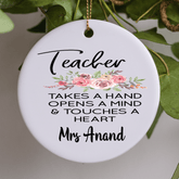 Lil Green Rhino ornament teacher TEACHER FLORAL ORNAMENT