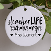 Lil Green Rhino ornament teacher TEACHER LIFE QUOTE ORNAMENT