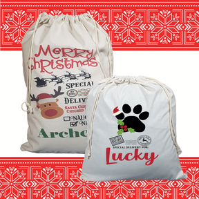 Lil Green Rhino Pet santa sack SANTA PAWS PET SANTA SACK