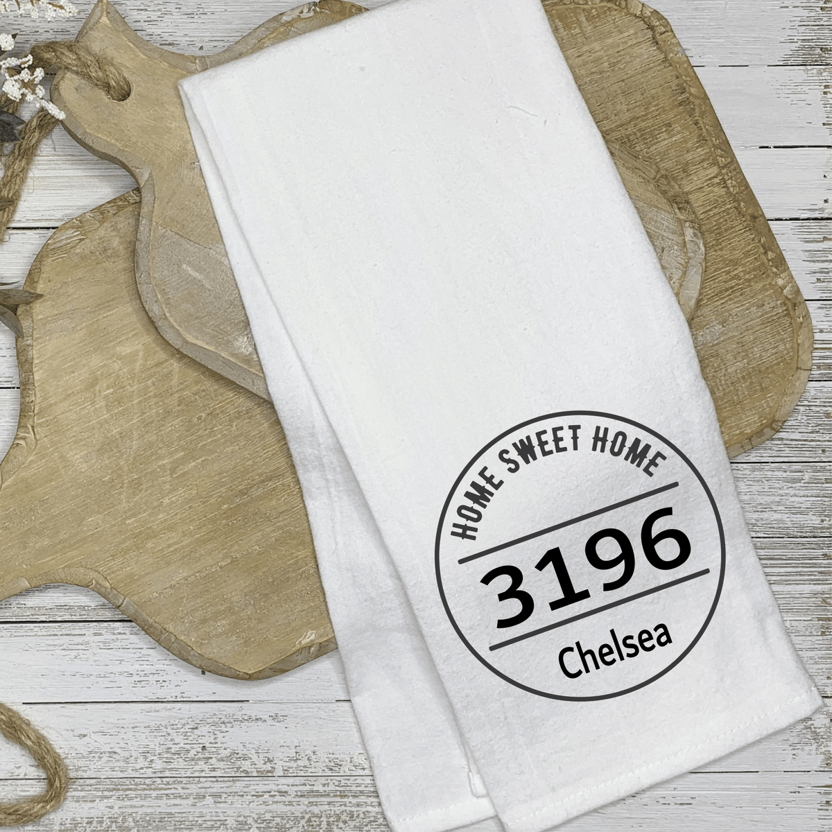Lil Green Rhino POSTCODE CIRCLE TEA TOWEL