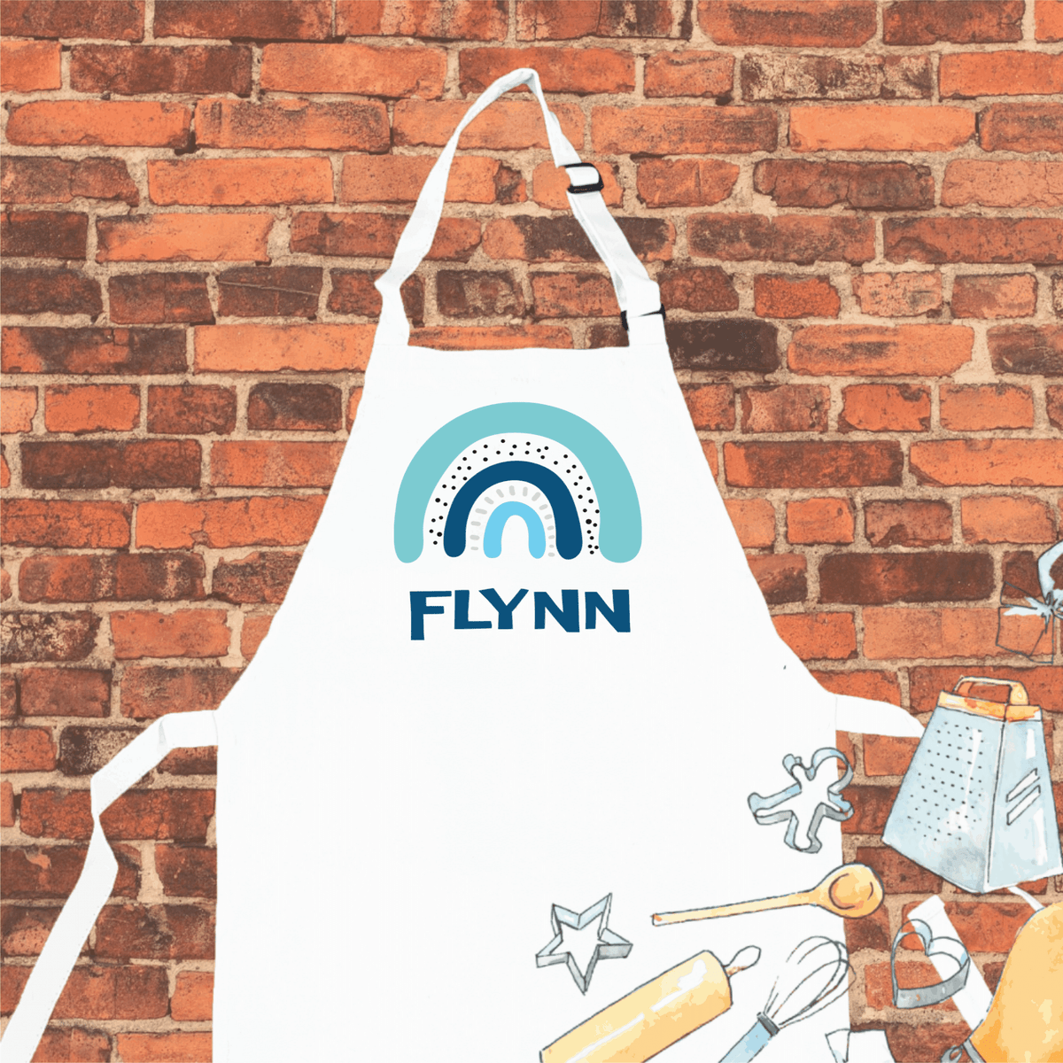Lil Green Rhino rainbow apron RAINBOW BLUE APRON