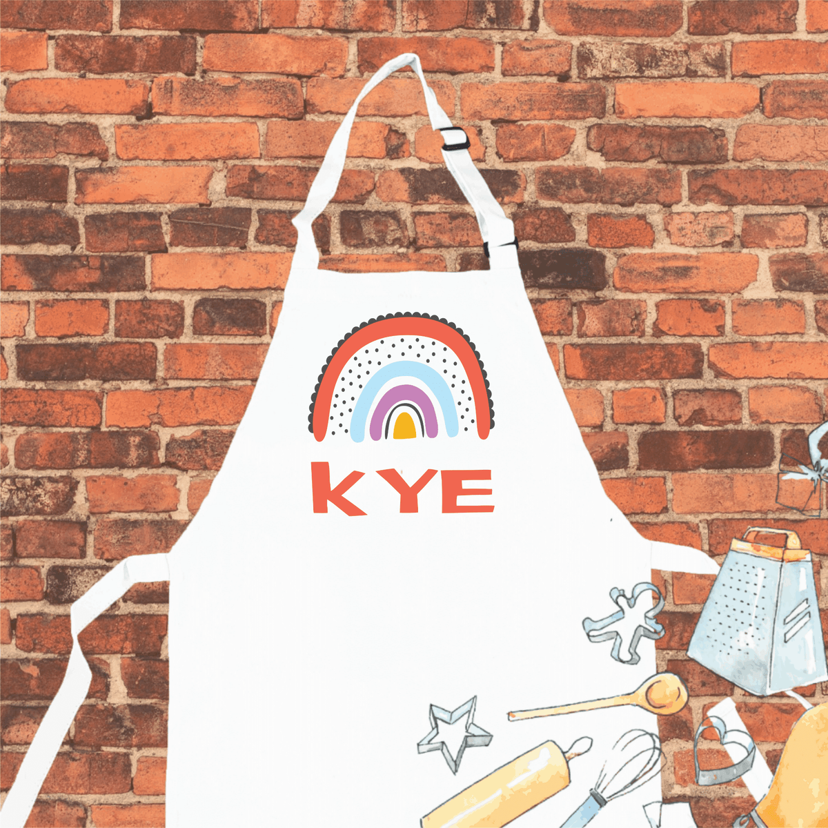 Lil Green Rhino rainbow apron RAINBOW RED APRON