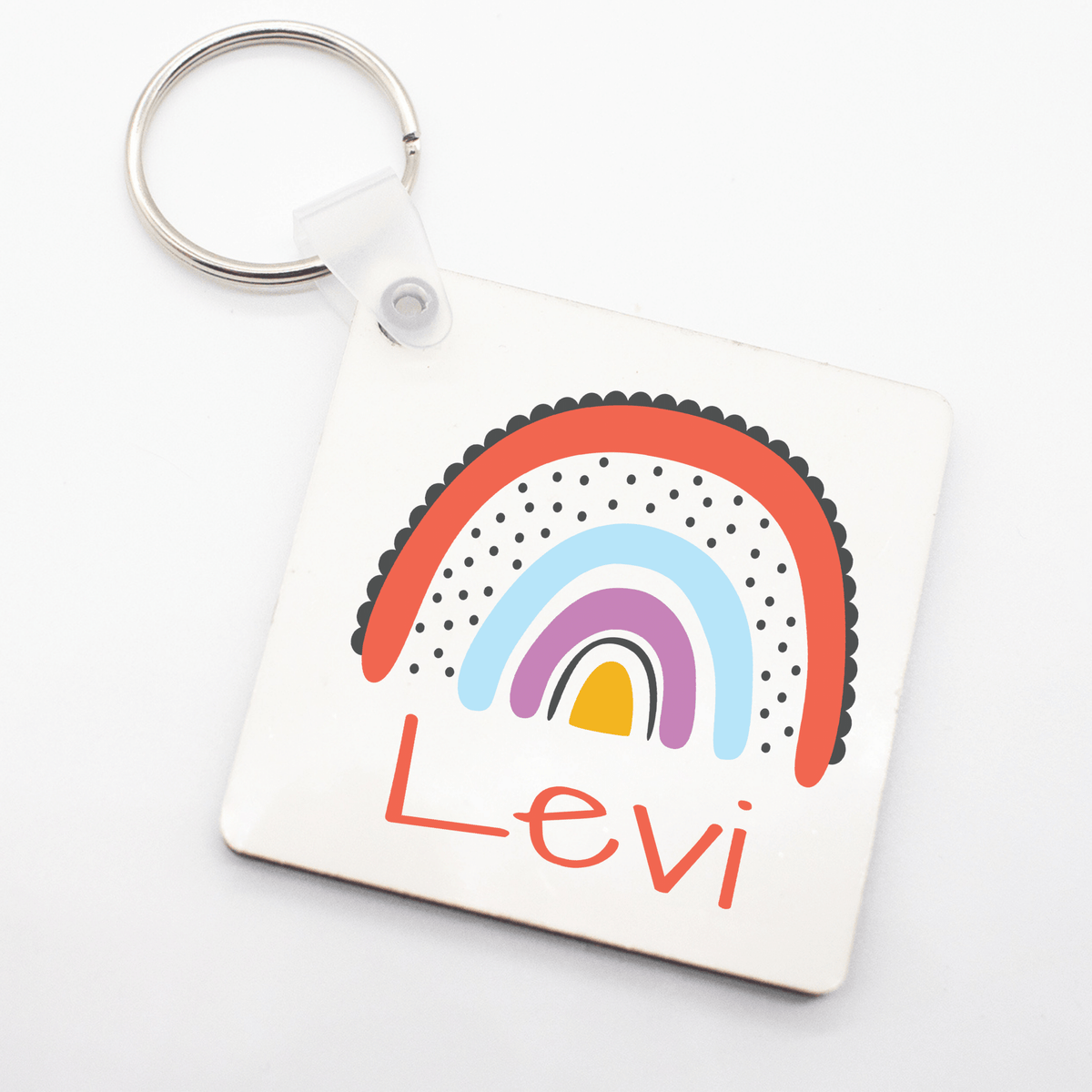 Lil Green Rhino rainbow name tags RAINBOW RED BAG TAG