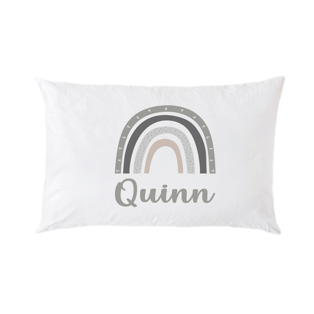 Lil Green Rhino rainbow pillowcase RAINBOW GREY PILLOWCASE