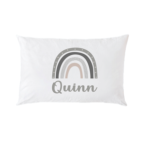 Lil Green Rhino rainbow pillowcase RAINBOW GREY PILLOWCASE