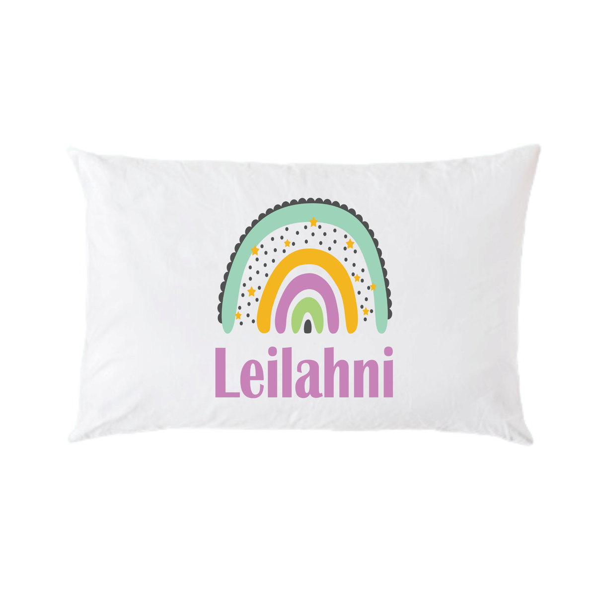 Lil Green Rhino rainbow pillowcase RAINBOW STAR PILLOWCASE