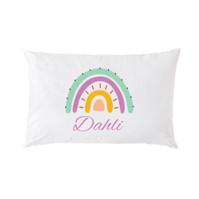 Lil Green Rhino rainbow pillowcase RAINBOW TEAL PILLOWCASE