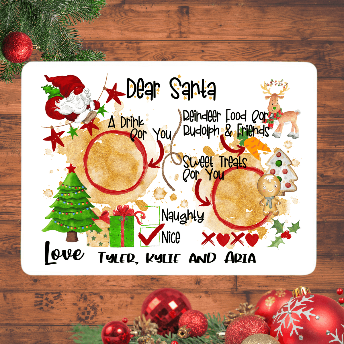 Lil Green Rhino Santa Placemat