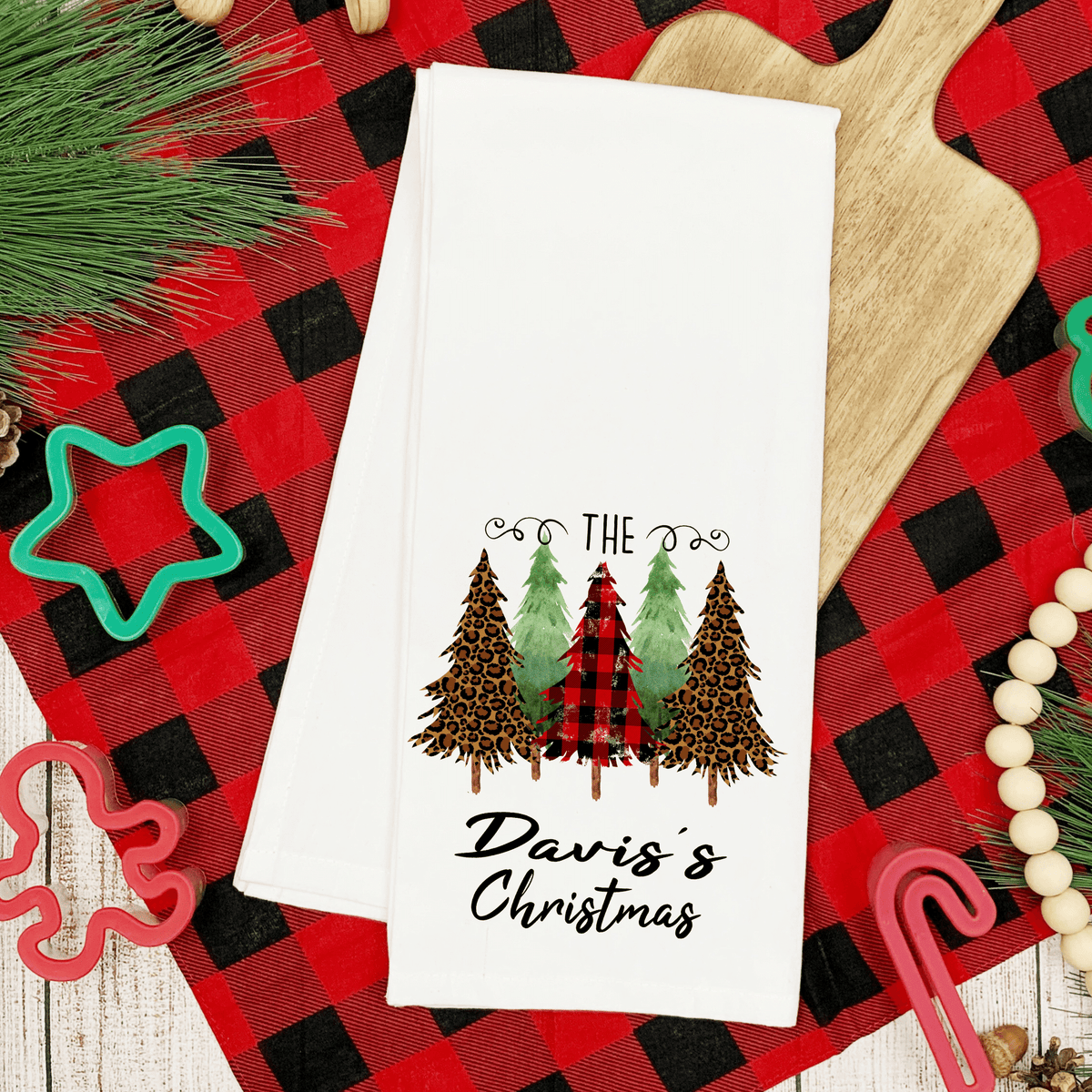 Lil Green Rhino tea towel christmas CHRISTMAS TREE  TEA TOWEL