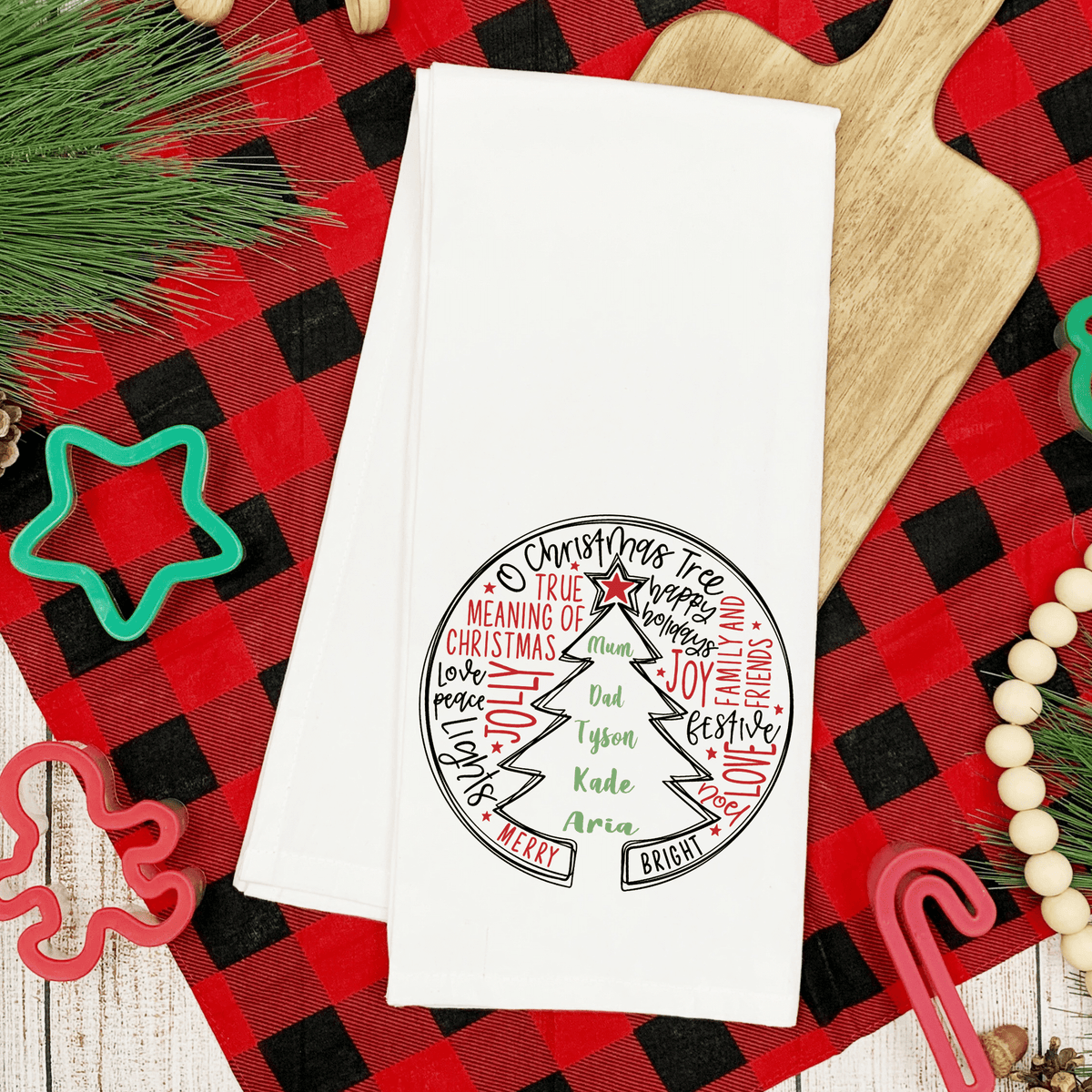 Lil Green Rhino tea towel christmas MEANING OF CHRISTMAS TEA TOWEL
