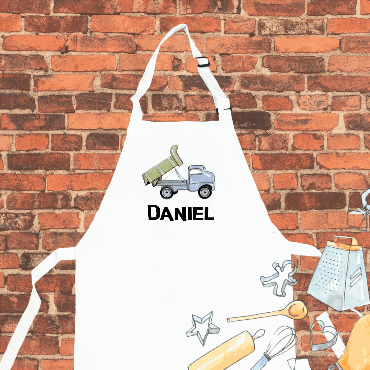 Lil Green Rhino truck apron TRUCK BLUE AND GREEN APRON